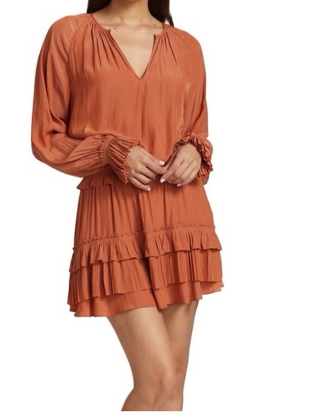 Ramy Brook Evelynn Dress size medium orange terracotta color